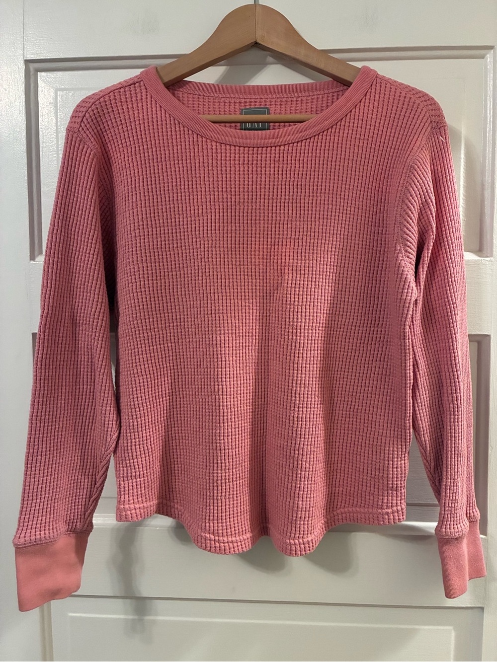 Gap Sweats Cotton Candy Pink Waffle-Knit Long Sleeve Top Women’s Small